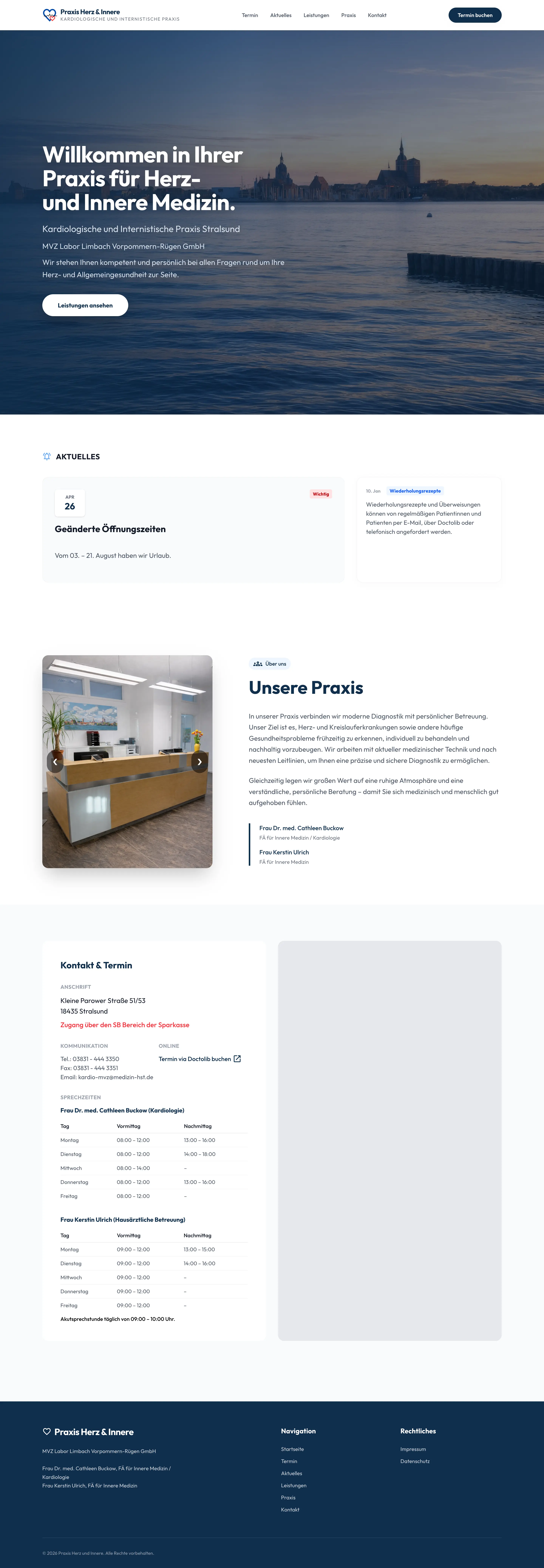 Website der Praxis Herz & Innere